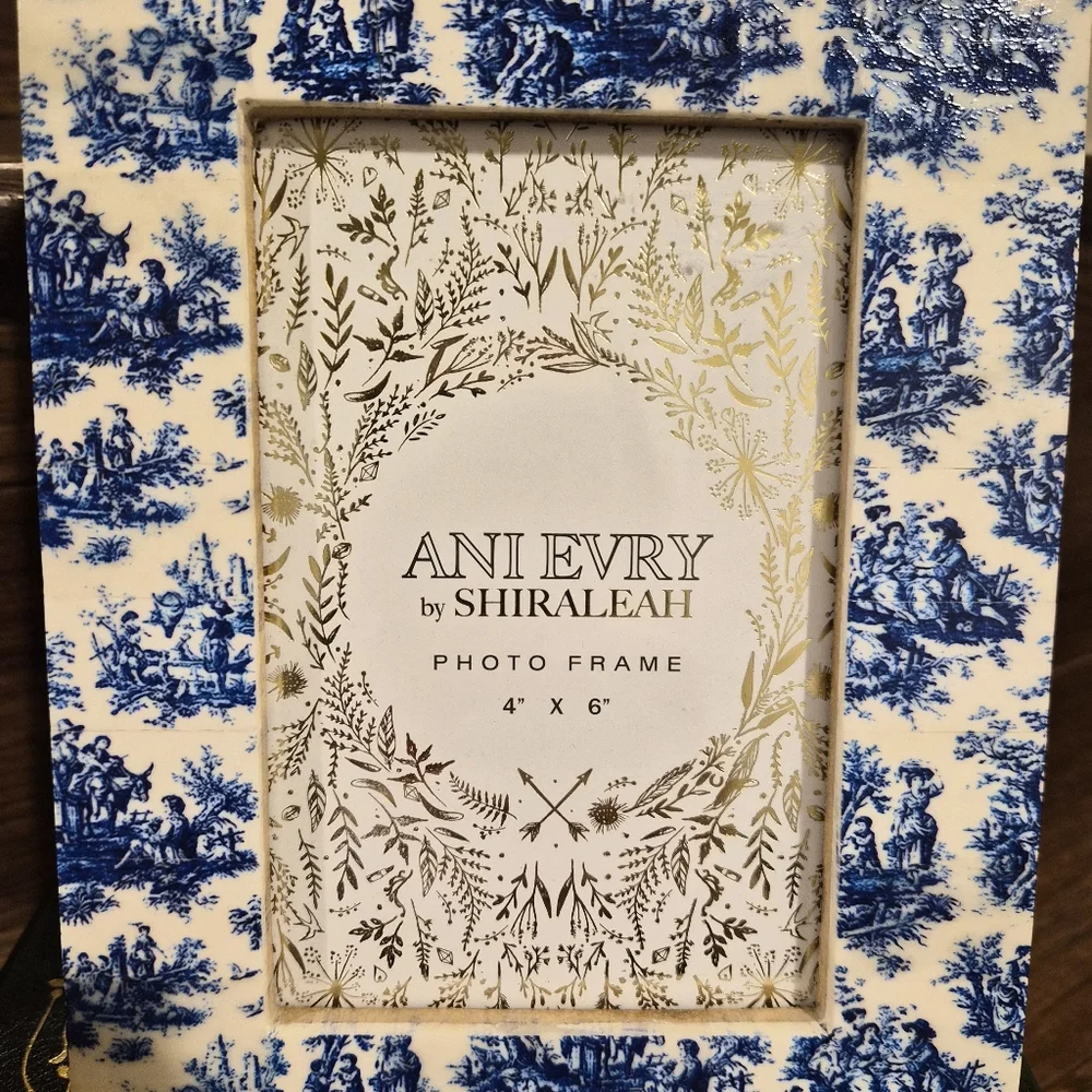 Shiraleah French Country Blue Toile Porcelain Frame NWOT - Picture 4 of 5